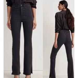 Madewell Women's Black Split Hem Skinny Flare Jeans